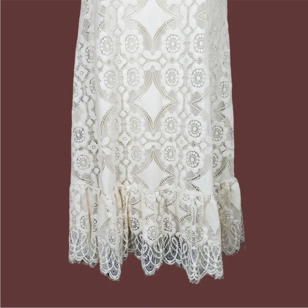 Anthropologie Floreat Manon sleeveless ivory lace shift dress size 6 - Picture 3 of 7